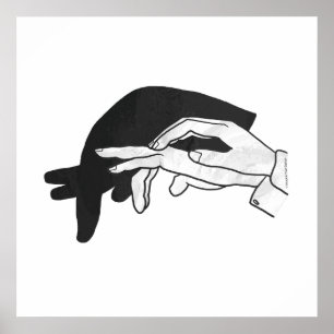 Hand Silhouette Anteater Poster