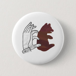 Hand Silhouette Bear Unge Brown Knapp