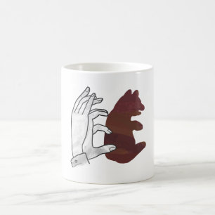 Hand Silhouette Bear Unge Brown Magisk Mugg