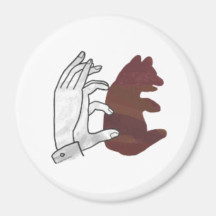 Hand Silhouette Bear Unge Brown Magnet