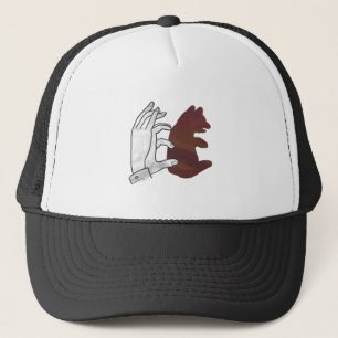 Hand Silhouette Bear Unge Brown Truckerkeps