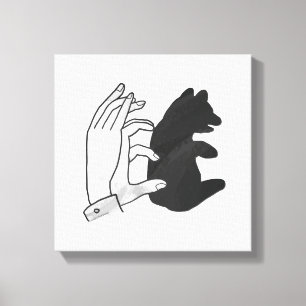 Hand Silhouette Bear Unge Canvastryck