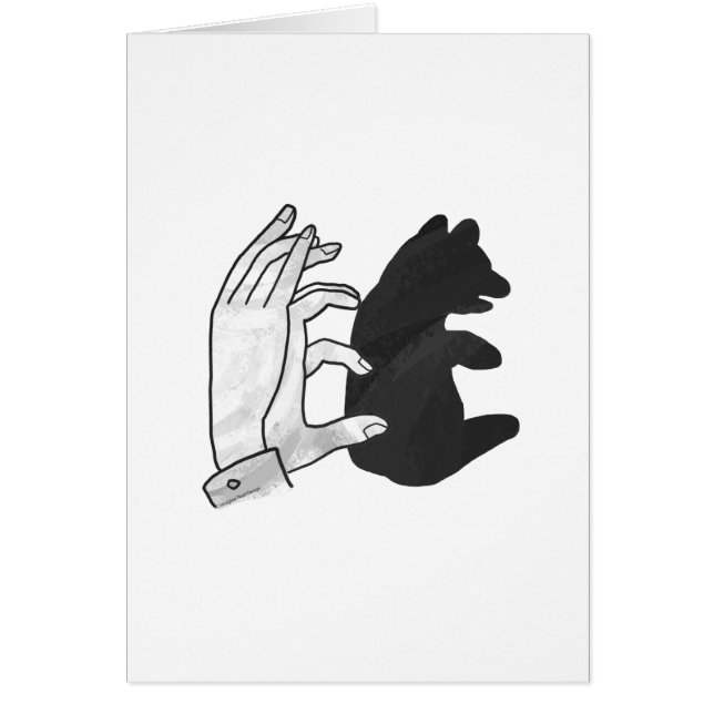 Hand Silhouette Bear Unge Hälsningskort (Framsidan)