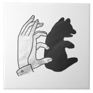 Hand Silhouette Bear Unge Kakelplatta
