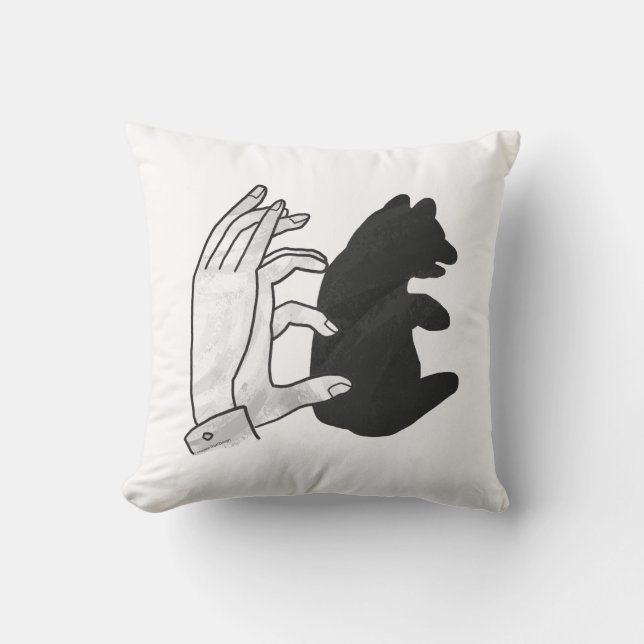Hand Silhouette Bear Unge Kudde (Framsida)