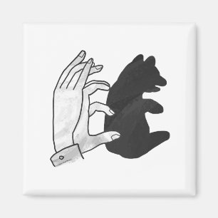 Hand Silhouette Bear Unge Magnet