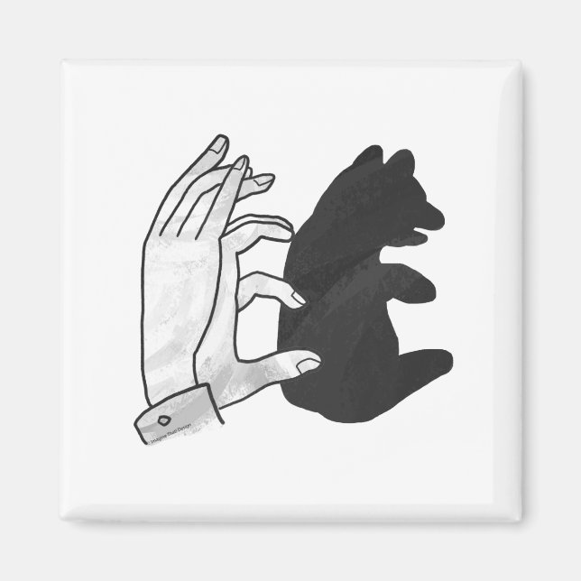 Hand Silhouette Bear Unge Magnet (Framsidan)