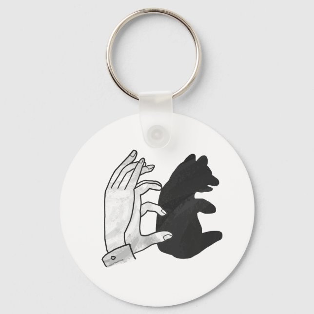 Hand Silhouette Bear Unge Nyckelring (Framsida)