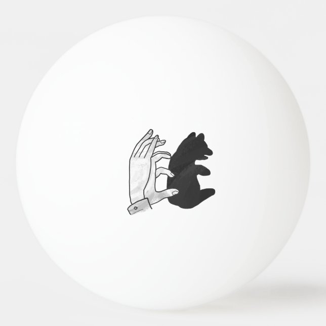 Hand Silhouette Bear Unge Pingisboll (Baksidan)