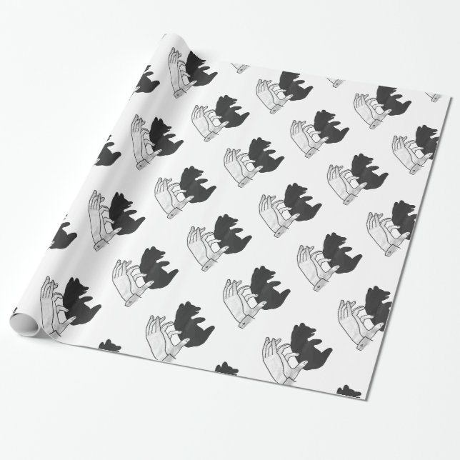 Hand Silhouette Bear Unge Presentpapper (Utrullad)