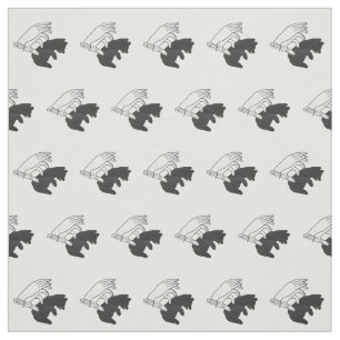 Hand Silhouette Bear Unge Tyg
