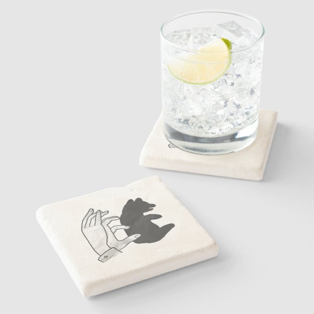 Hand Silhouette Bear Unge Underlägg Sten (Sidan)