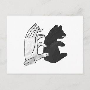 Hand Silhouette Bear Unge Vykort