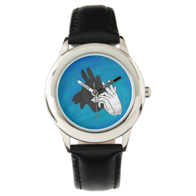 Hand Silhouette Billy Goat Blue Armbandsur (Framsida)