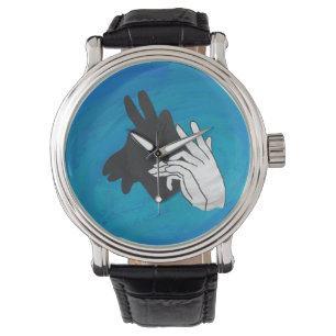 Hand Silhouette Billy Goat Blue Armbandsur