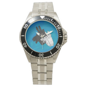 Hand Silhouette Billy Goat Blue Armbandsur