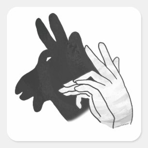 Hand Silhouette Billy Goat Fyrkantigt Klistermärke