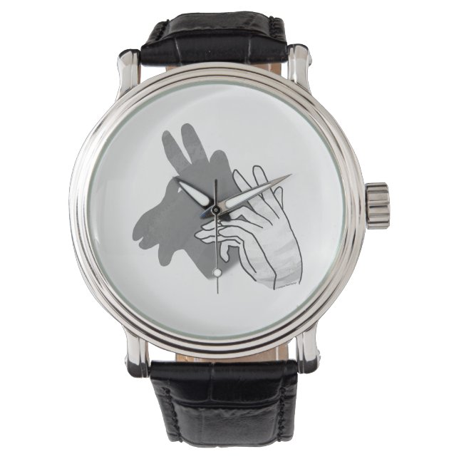 Hand Silhouette Billy Goat Grått Armbandsur (Framsida)