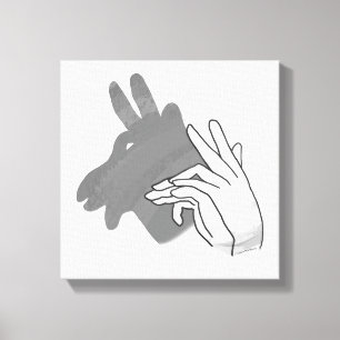 Hand Silhouette Billy Goat Grått Canvastryck