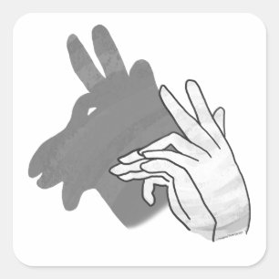 Hand Silhouette Billy Goat Grått Fyrkantigt Klistermärke