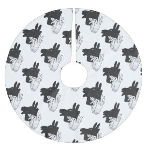 Hand Silhouette Billy Goat Grått Julgransmatta Borstad Polyester