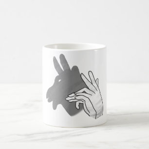 Hand Silhouette Billy Goat Grått Magisk Mugg