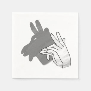 Hand Silhouette Billy Goat Grått Pappersservett