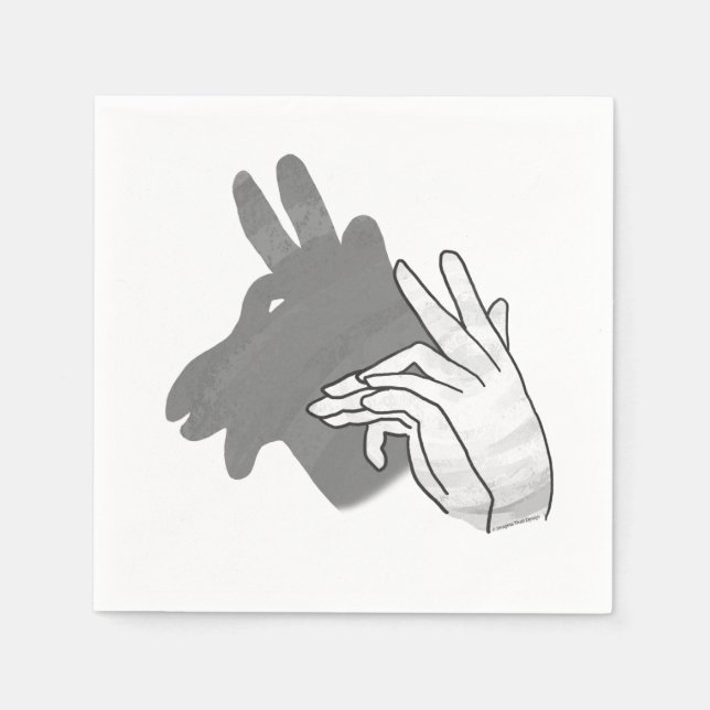 Hand Silhouette Billy Goat Grått Pappersservett (Framsidan)