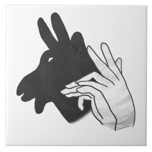 Hand Silhouette Billy Goat Kakelplatta