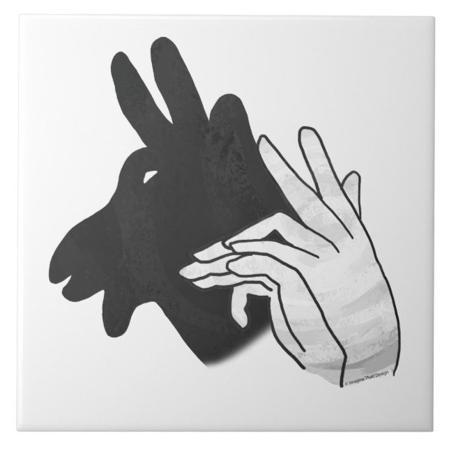 Hand Silhouette Billy Goat Kakelplatta (Framsidan)
