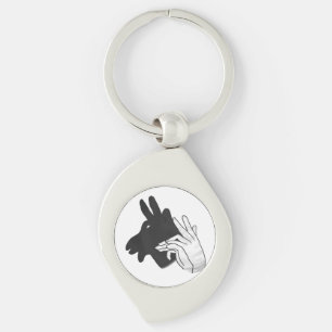 Hand Silhouette Billy Goat Swirl Silverfärgad Nyckelring