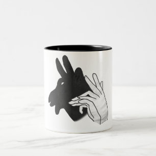 Hand Silhouette Billy Goat Två-Tonad Mugg
