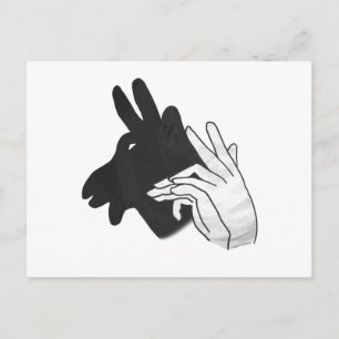 Hand Silhouette Billy Goat Vykort