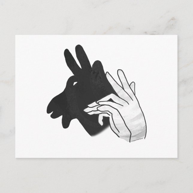 Hand Silhouette Billy Goat Vykort (Framsida)