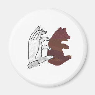 Hand Silhouette Björnunge Brun Magnet