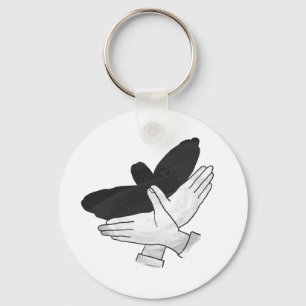 Hand Silhouette Black Eagle Nyckelring