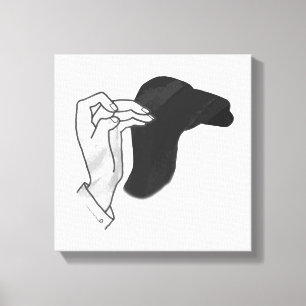Hand Silhouette Camel Canvastryck
