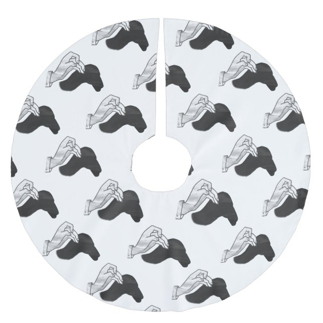 Hand Silhouette Camel Julgransmatta Borstad Polyester (Framsidan)