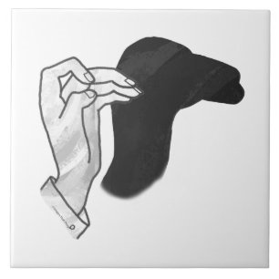 Hand Silhouette Camel Kakelplatta