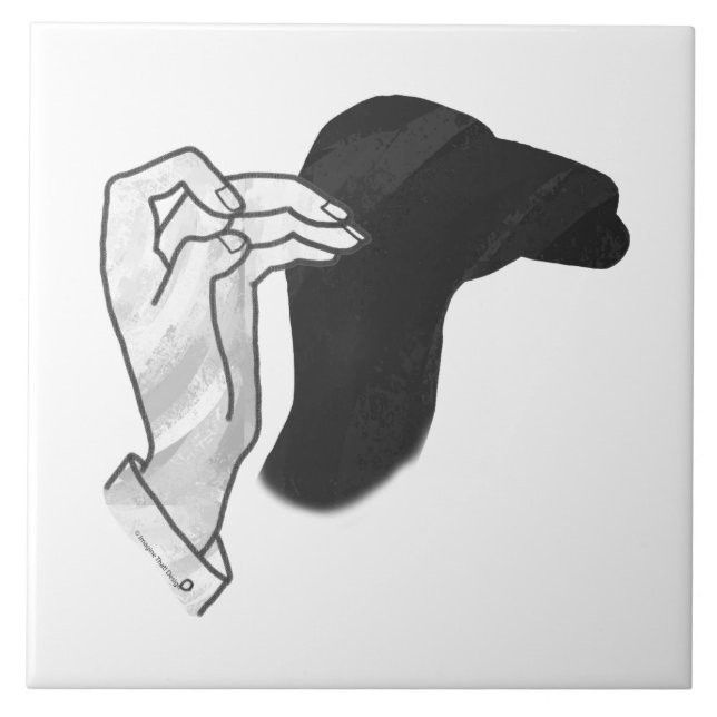 Hand Silhouette Camel Kakelplatta (Framsidan)
