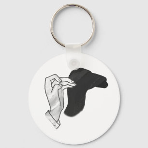 Hand Silhouette Camel Nyckelring