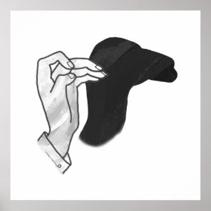 Hand Silhouette Camel Poster