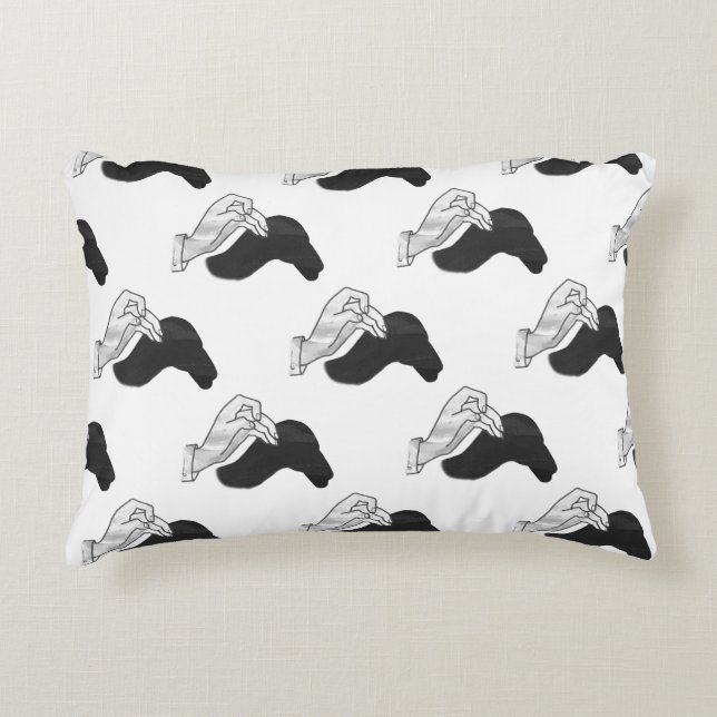 Hand Silhouette Camel Prydnadskudde (Framsidan)