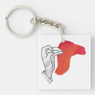 Hand Silhouette Camel Red