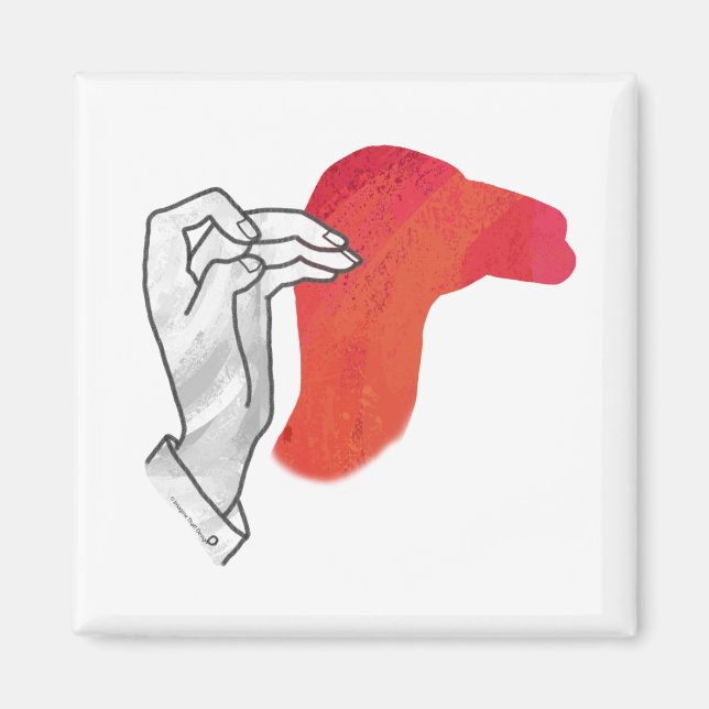 Hand Silhouette Camel Red Magnet (Framsidan)