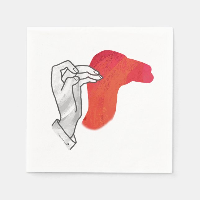 Hand Silhouette Camel Red Pappersservett (Framsidan)