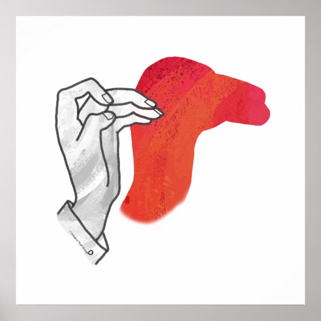 Hand Silhouette Camel Red Poster (Framsidan)