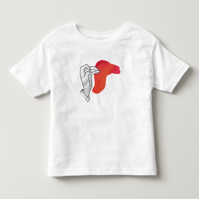 Hand Silhouette Camel Red T-shirt (Framsida)