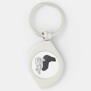 Hand Silhouette Camel Swirl Silverfärgad Nyckelring