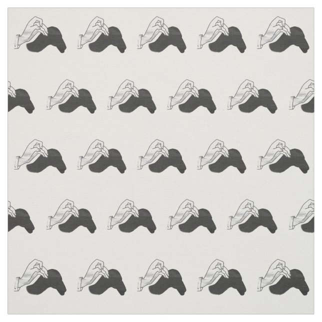 Hand Silhouette Camel Tyg (Provkarta)
